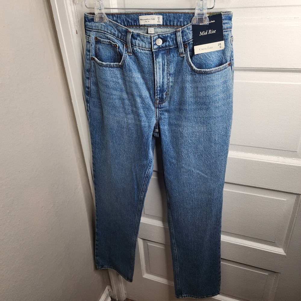 Abercrombie & Fitch Jeans Mid Rise Curve Love Womens 28 6R NEW